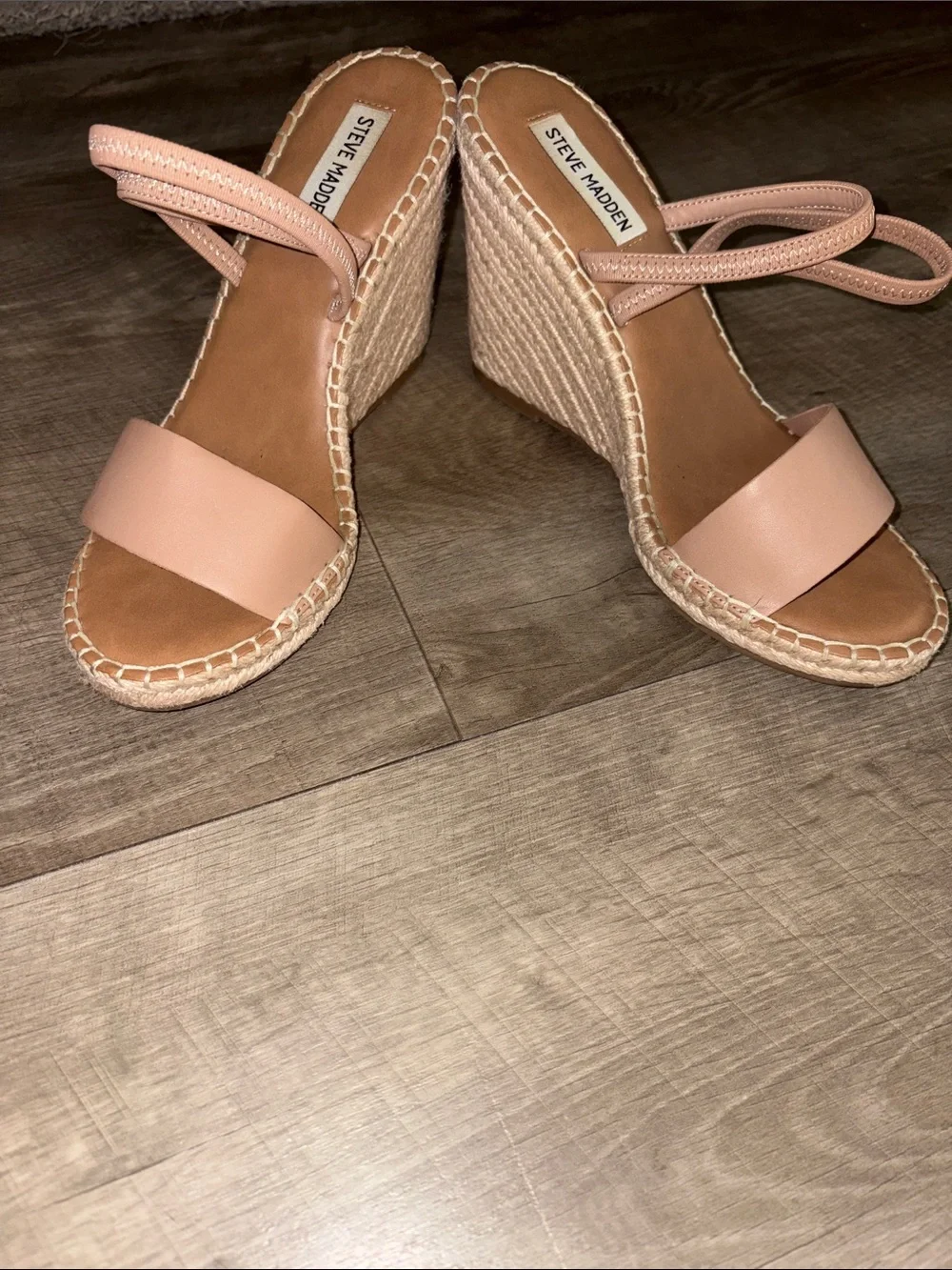 Steve Madden Blush Pink Espadrille Wedge Sandals